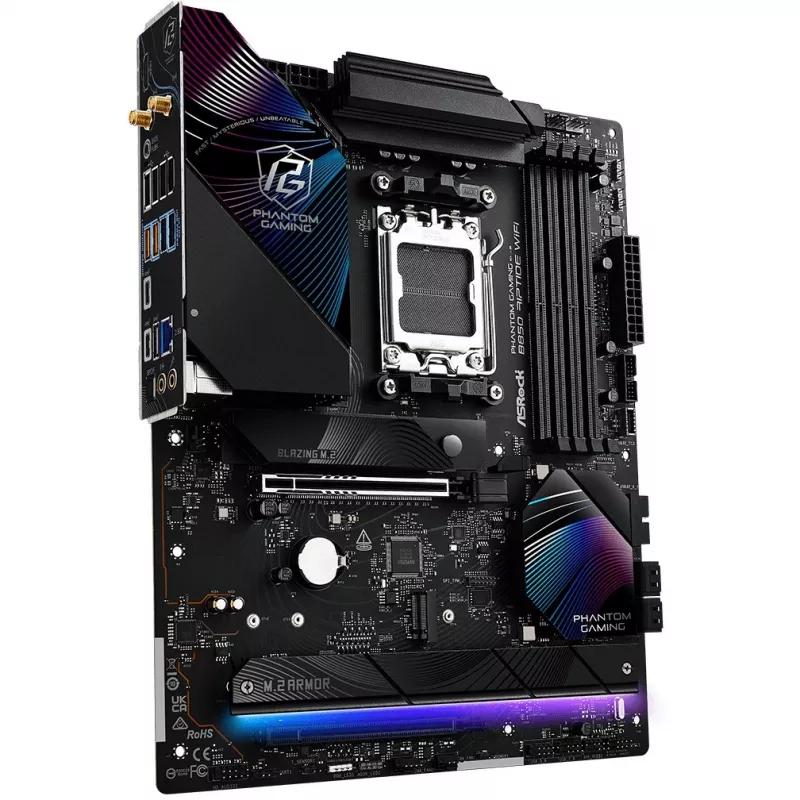 Motherboard ASRock Phantom Gaming B850 Riptide WiFi — AMD B850, socket AM5, ATX, DDR5, 4x M.2, Wi-Fi 7, LAN 2.5Gb