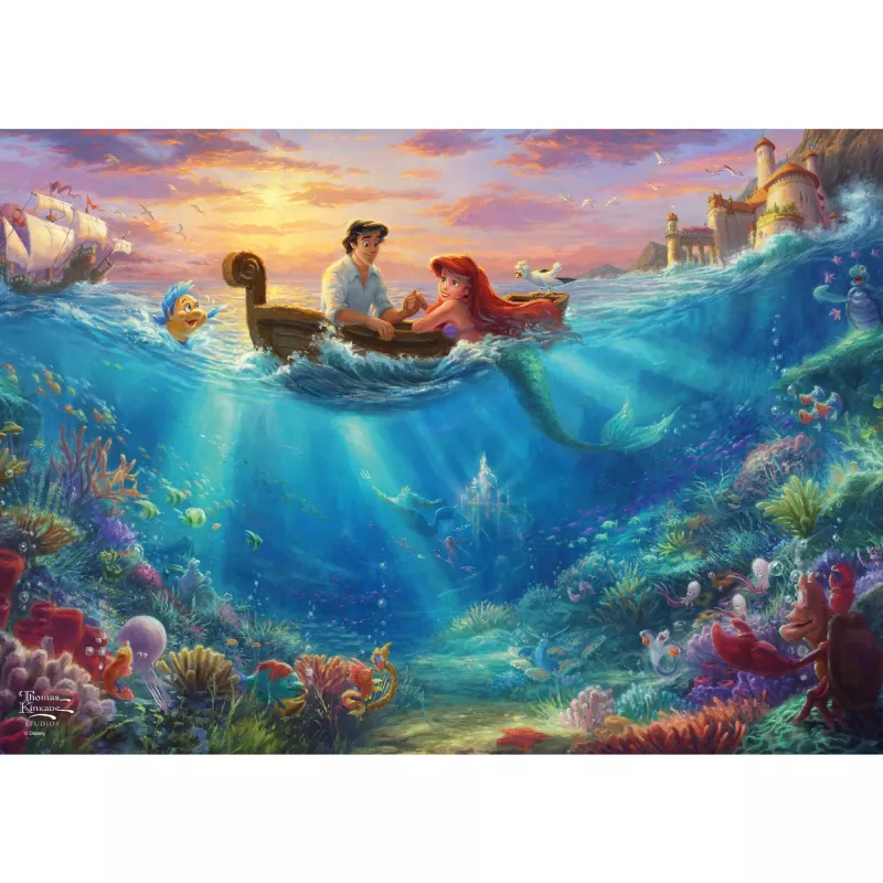 Thomas Kinkade Studios: Disney - Ariel na lata nostálgica, Puzzle 500 peças
