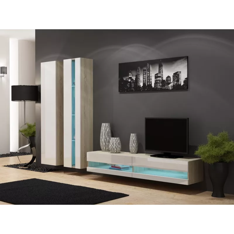 Estante Cama VIGO NEW 180/40/30 Sonoma/branco brilhante