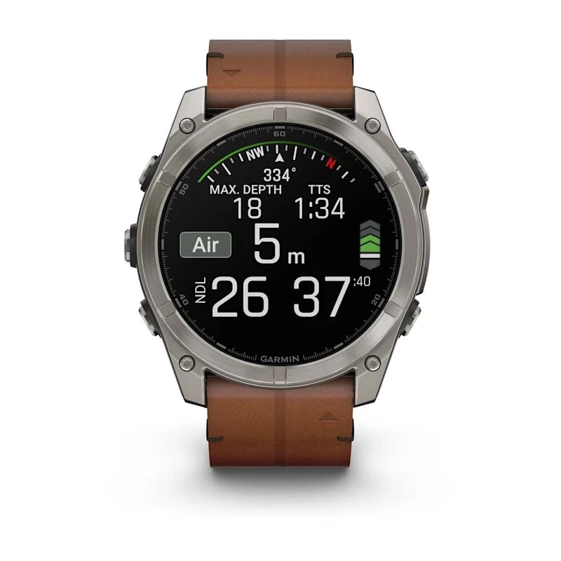 Garmin Fenix 8 3,56 cm (1,4) AMOLED 51 mm Digital 454 x 454 Pixel Ecrã tátil Titânio Wi-Fi GPS (Satélite)