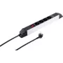 Régua de tomadas ShiverPeaks S/CONN 4 tomadas com portas USB, régua de energia compacta com 4 tomadas e função de carregamento USB integrada