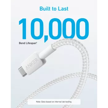 Cabo USB-A para USB-C Anker A81H5G21 — 0,9 m, branco