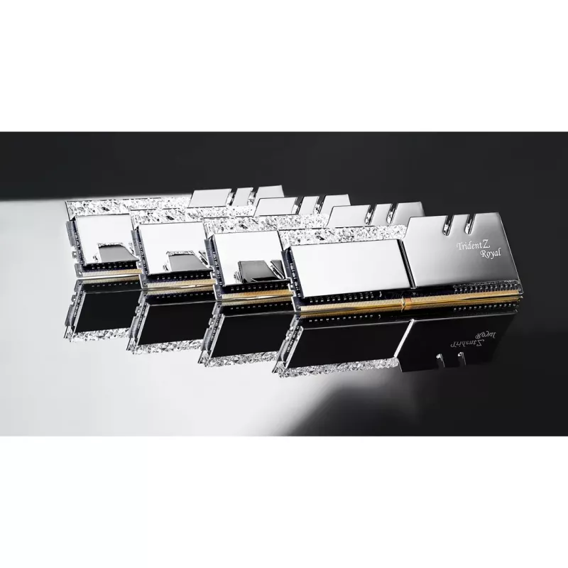 DIMM 64 GB DDR4-3600 (4x 16 GB) Quad-Kit, memória prateada, F4-3600C16Q-64GTRSC, Trident Z Royal, INTEL XMP