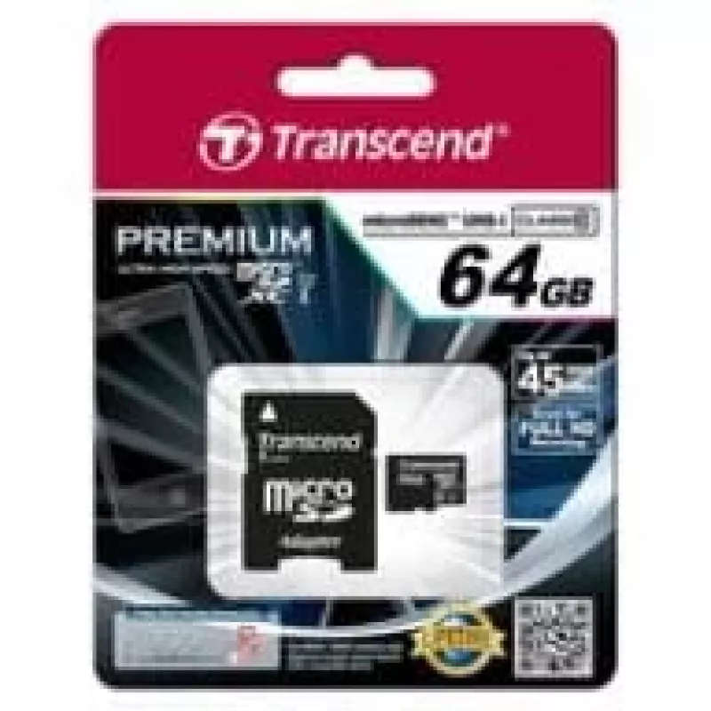 Memória flash Transcend 64 GB MicroSDXC UHS-I TS64GUSDU1
