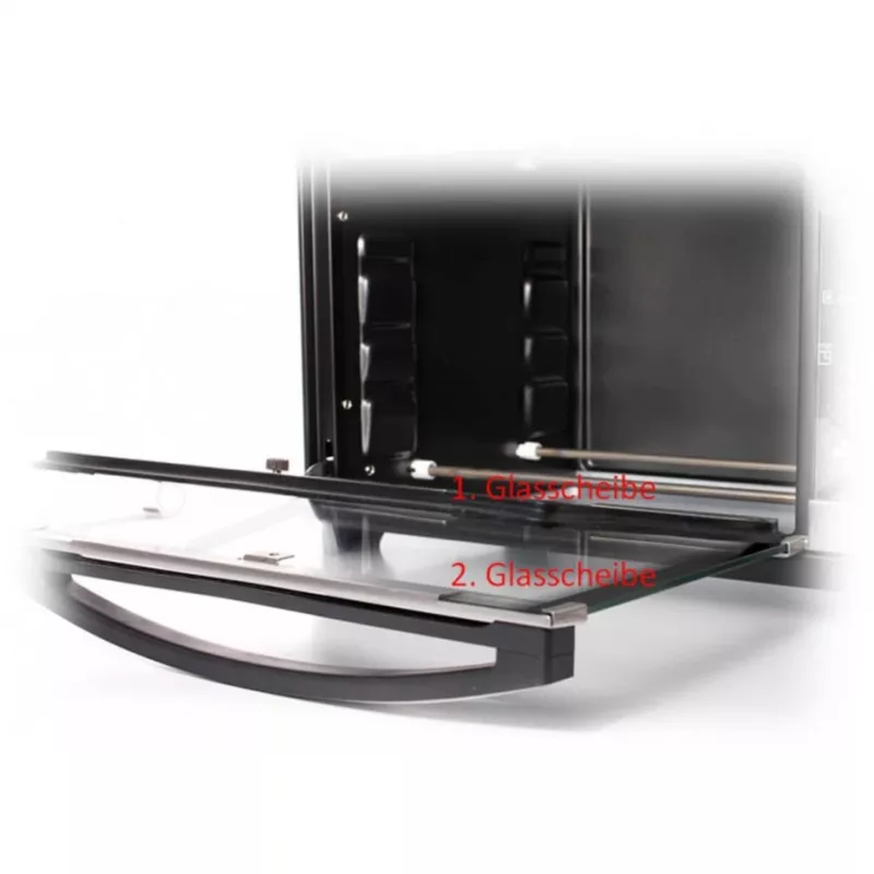Mini-forno Rommelsbacher BG 1805/E aço inoxidável – 42 L, 80–230 °C, 7 modos, rotisserie
