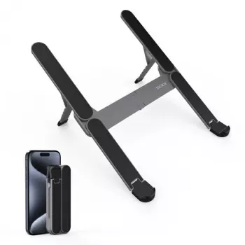 Suporte compacto dobrável para portátil SODI — cinzento, suporte de portátil ajustável portátil