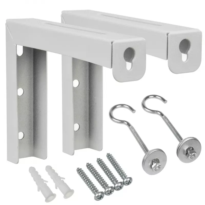 Maclean MC-923 Conjunto de 2 suportes para telas de projeção, carga máxima 25 kg (para o conjunto), aço