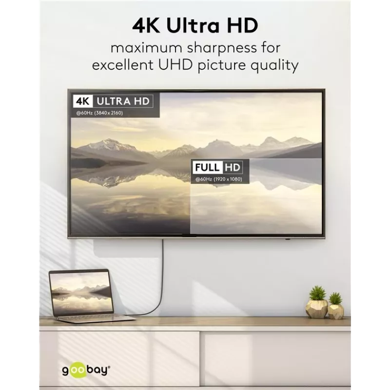Cabo USB-C para DisplayPort GOOBAY 75704, 1 m, até 4K@60Hz