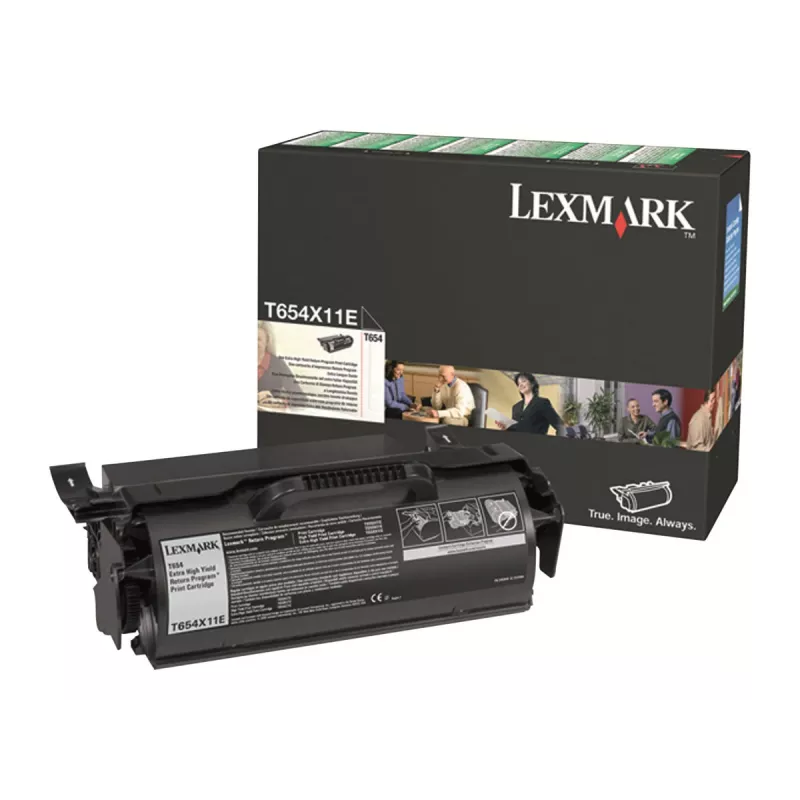 Lexmark T654X11E Cartucho de toner, preto, 36000 páginas