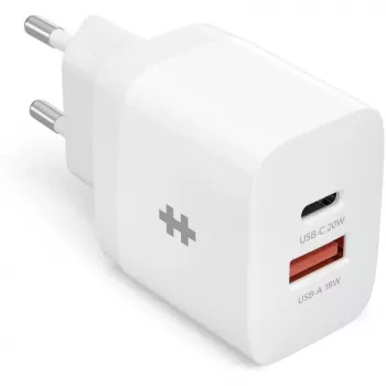 Carregador HYPER HJ205EU para dispositivos móveis smartphone, tablet Branco AC carregamento rápido interior