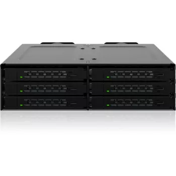 Icy Dock ToughArmor MB118VP-B - caixa de armazenamento - 6 x U.2/U.3 NVMe SSD, rack móvel para baía de 5,25, com SlimSAS SFF-8654 8i - 2.5 (6.4 cm)
