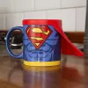 Caneca Thumbs Up Superman com capa, imagem única, 0,25 l, azul, vermelho, cerâmica, silicone, universal, 1 unid.