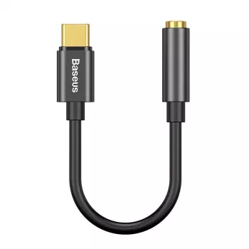Adaptador de cabo Baseus CATL54-01 Type-C para 3,5 mm, preto