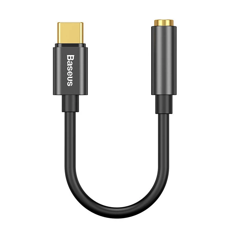 Adaptador de cabo Baseus CATL54-01 Type-C para 3,5 mm, preto
