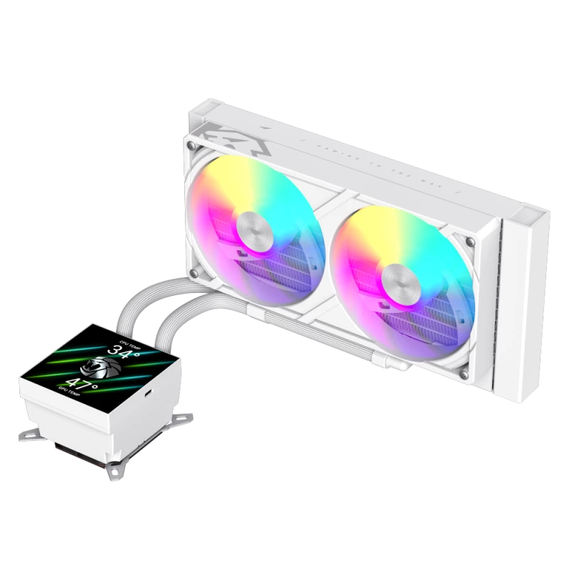 Refrigeração líquida para CPU Gamemax | GLACIER 240 LCD WH | Intel, AMD