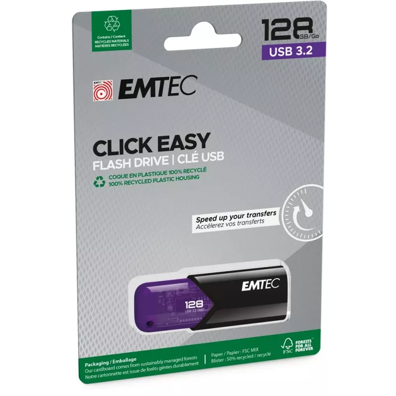 Pen drive Emtec 128 GB USB Type-A 3.2 Gen 1 Click Easy