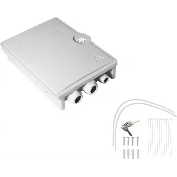 Helos 372088 caixa de entrada FTTH, máx. 24 fibras, 6x LC/QD ou SC/DX