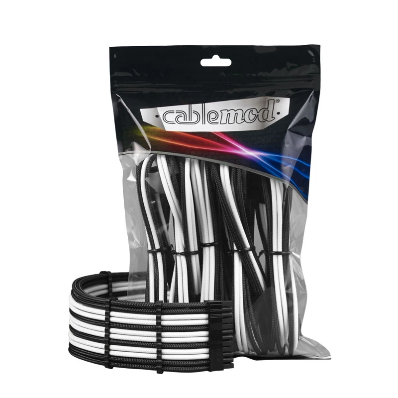 CableMod PRO ModMesh 12VHPWR kit de extensão de cabos CM-PCAB-16P3KIT-NKKW-3PK-R-SS, preto/branco