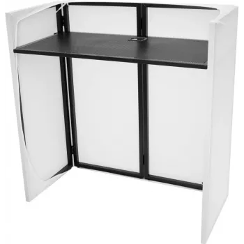 Suporte DJ Omnitronic Compact Mobile 32000025 com capa, estação de trabalho portátil dobrável para controlador e portátil