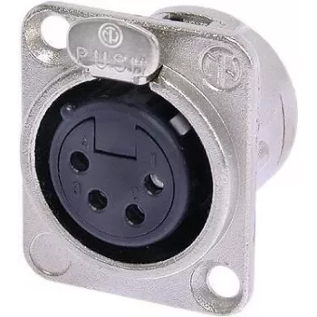 Neutrik NTR-NC4FDL1 - -30 – 80 °C – preto – prateado – UL – UL 94 HB – IEC 61076-2-103 – IP 40 – IEC 68-2-20 (NC4FD-L-1)