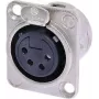 Neutrik NTR-NC4FDL1 - -30 – 80 °C – preto – prateado – UL – UL 94 HB – IEC 61076-2-103 – IP 40 – IEC 68-2-20 (NC4FD-L-1)