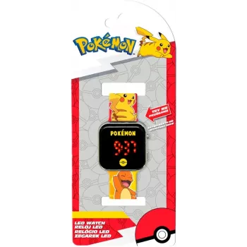 Relógio de pulso Kids Euroswan LED Pokémon POK4435 — relógio digital LED para criança com design de personagem