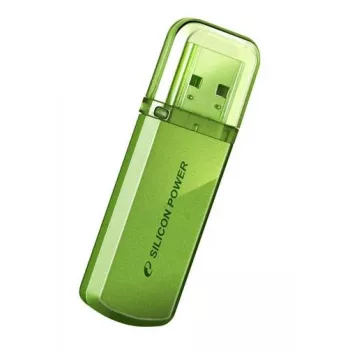 Pen drive Silicon Power Helios 101 — 8 GB, USB 2.0, Type-A, verde, design com tampa