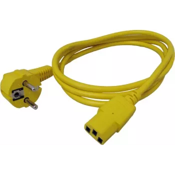 ROLINE - cabo de alimentação - CEE 7/7 (macho) angular para IEC 60320 C13 reto - AC 250 V - 10 A - 1,8 m - amarelo - Alemanha (19.08.1011)