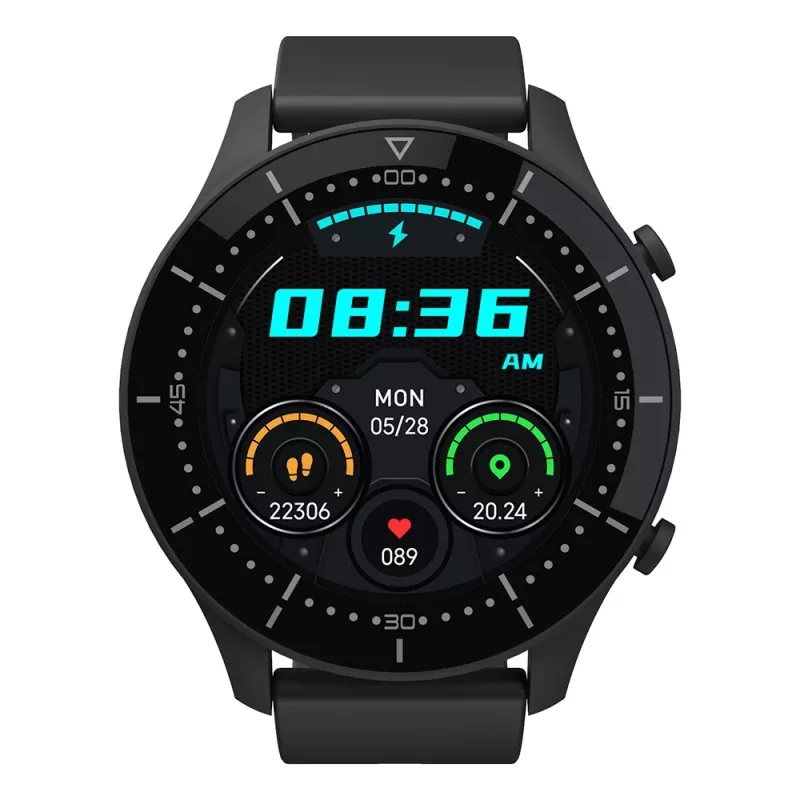 Smartwatch MEDIA-TECH MT870 — ecrã tátil IPS de 1,3 polegadas (3,3 cm), caixa de 51 mm, Bluetooth, preto