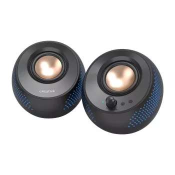 Altifalantes para computador CREATIVE Pebble X 2.0 USB-C com iluminação RGB ajustável, Bluetooth 5.3, áudio USB, até 15 W RMS para PC e Mac