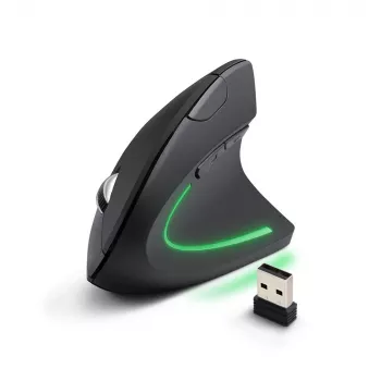 Rato sem fios ESPERANZA EM133 — ergonómico para destros, 1600 DPI, 6 botões, recetor nano USB 2,4 GHz, alcance 10 m, preto