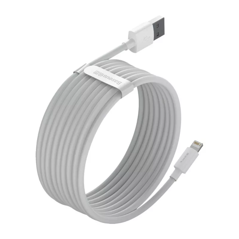 Cabo para telemóvel Baseus TZCALZJ-02 branco 1,5 m USB A Lightning