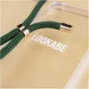 Capa com colar para telefone Lookabe para iPhone 7/8 Plus — dourado com fita verde