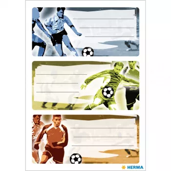 Etiqueta autocolante HERMA futebol retangular permanente multicolor 9 unid.