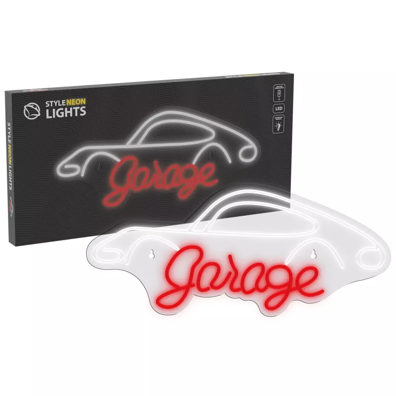 Luz néon decorativa MANTA SNL95WH branco-vermelho — iluminação bicolor em estilo néon
