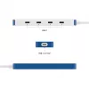 Hub USB-C Hyper HyperDrive Flex 4 portas, branco/azul | HD5201BUGL