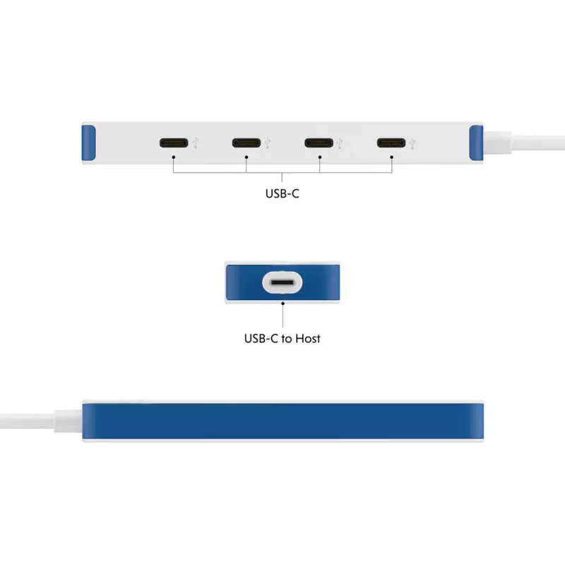 Hub USB-C Hyper HyperDrive Flex 4 portas, branco/azul | HD5201BUGL