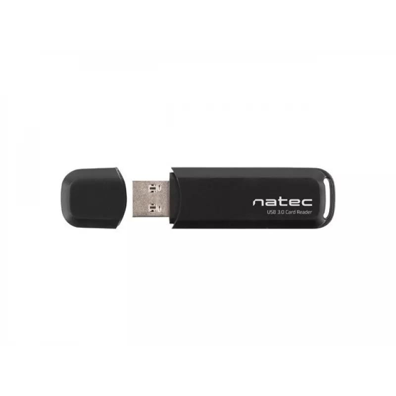 Leitor de cartões NATEC Scarab 2 USB 3.2 Gen 1 Type-A — suporte MicroSD/SD, 5000 Mbit/s, preto