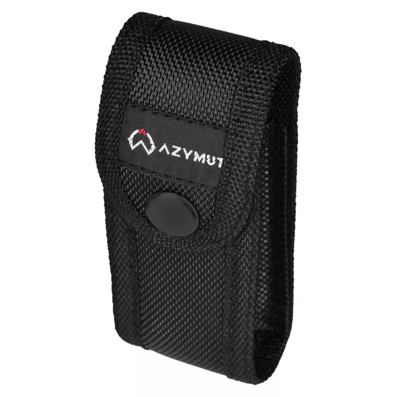 Faca de bolso AZYMUT Izeron multiferramenta — 13 ferramentas, aço inoxidável 420J2/3CR13, fechada 9 cm, 91 g, bolsa de couro para cinto, luz e bússola integradas