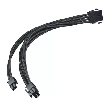 SilverStone PP07E - cabo de extensão de alimentação - PCIe Power 8 pinos (6+2) (M) para PCIe Power 8 pinos (F) - 30 cm - preto (SST-PP07E-