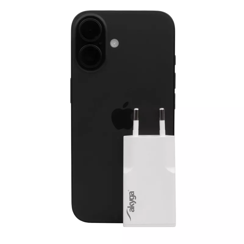 Carregador de parede Akyga AK-CH-27 30W USB-C USB-A PD GaN 5-20V / 1.5-3A branco
