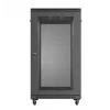 Armário rack 19 polegadas LANBERG FF01-6022-23B, 22U, 600×1000 mm, preto, portas perfuradas