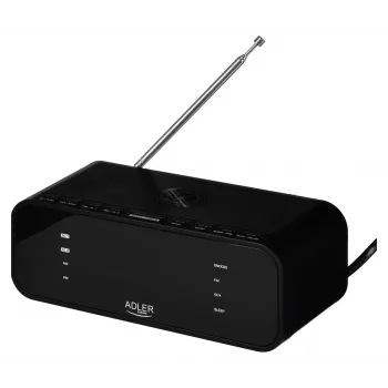 Despertador com Rádio, Alarme e Carregador Sem Fios Adler AD 1192B