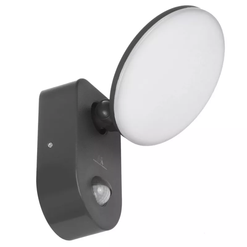 Luminária de parede LED MACLEAN MCE367 com sensor PIR, luminária de parede exterior com detetor de movimento