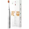 Escova de dentes sónica OCLEAN FLOW adultos — a pilhas, modo branqueador, temporizador integrado, velocidade ajustável, 255 mm de altura, branca, 0,13 kg, 1 cabo + 1 cabeça de escova