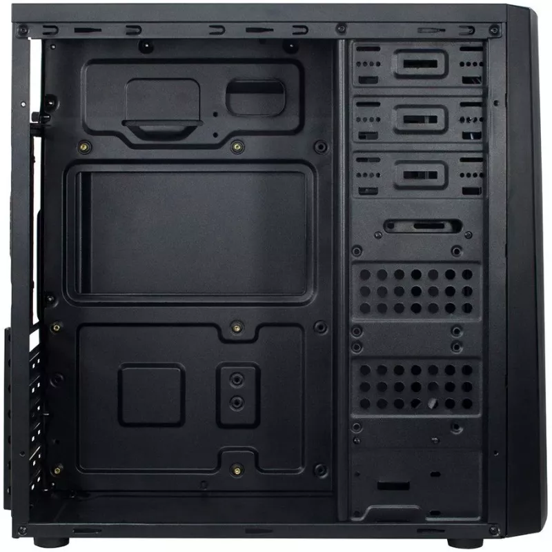 Caixa INTER-TECH B-42 Black Midi Tower, ATX, 2xUSB2.0, faixa LED azul, fonte de alimentação opcional