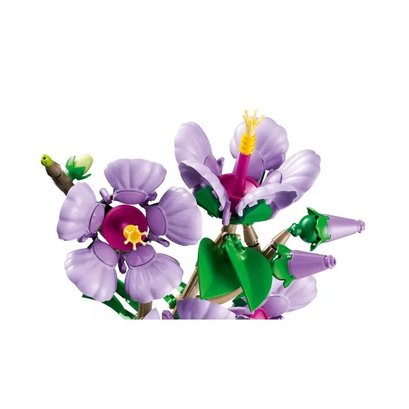 Conjunto de construção LEGO Botanical Hibiscus Flower 10372 – 660 peças, modelo de exposição, 250×360×130 mm