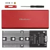 Caixa para SSD QOLTEC 51831 USB 3.0 para unidades M.2 SATA até 2 TB, vermelha, suporta 30 mm de comprimento, até 4 unidades