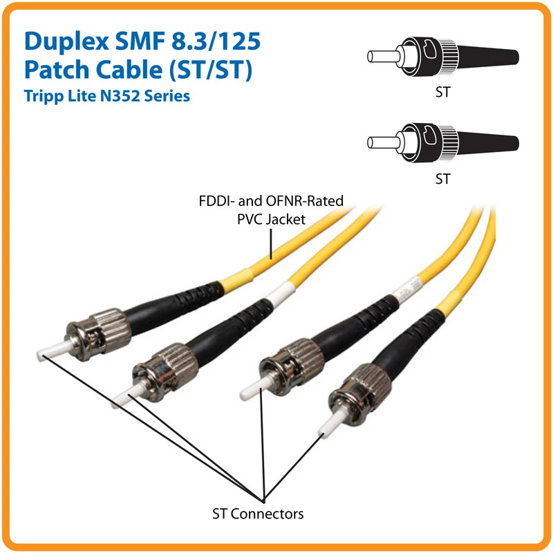 Cabo de fibra ótica Tripp Eaton Tripp Lite Series duplex monomodo 9/125 (ST/ST)