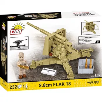 Cobi kit de modelo de blocos de construção 8,8-cm-Flak 18 – 232 peças, escala 1:35